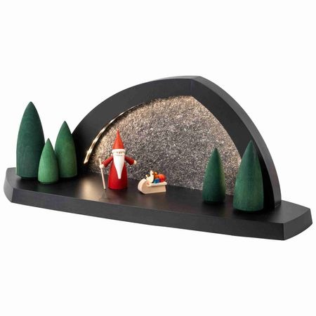 neu Gesteinsbogen 15x37x13cm anthrazit LED beleuchtet Weihnachtswichtel