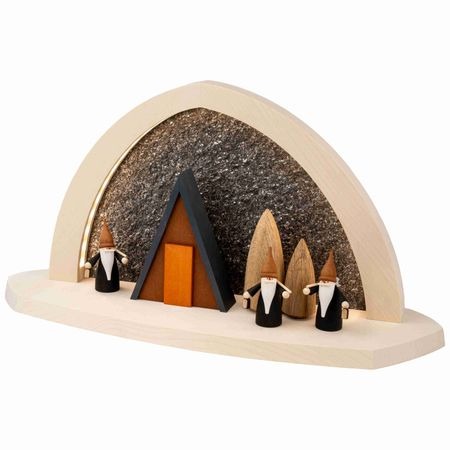 neu Gesteinsbogen 21x40x13cm natur LED beleuchtet Bergwichtel