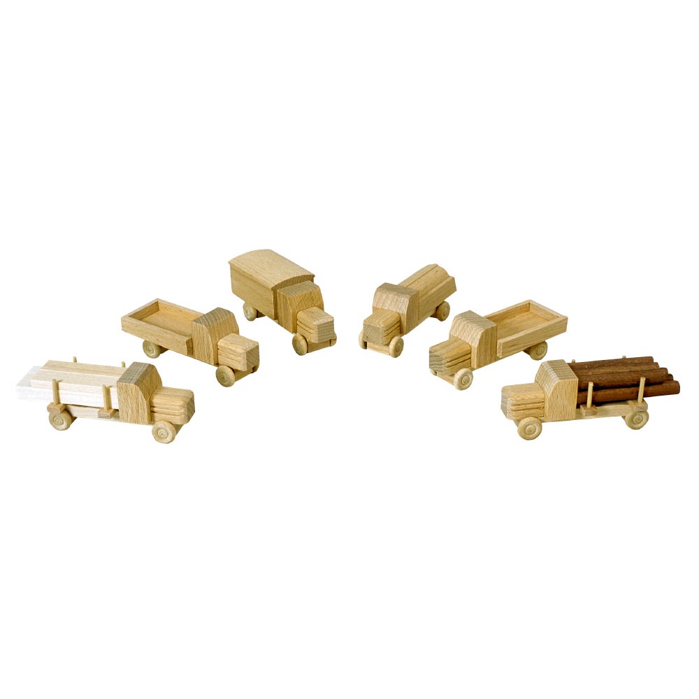 [RW 016_016N] Miniatur LKW mit Haube, komplettes Set, Naturholz