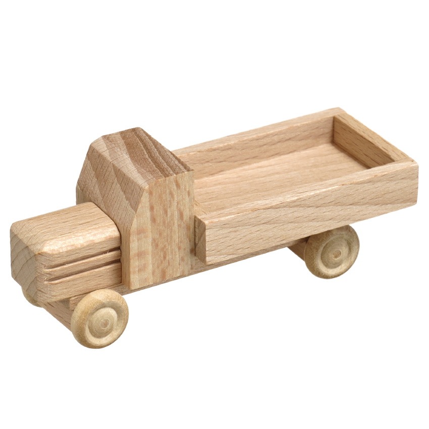 [RW 016_016N_1] Miniatur LKW mit Haube, Naturholz, Kasten
