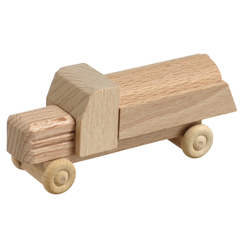[RW 016_016N_5] Miniatur LKW mit Haube, Naturholz, Tankwagen