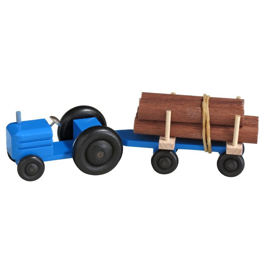[RW 016_017_2] Miniatur Traktor mit Anhänger, Rundholztransport