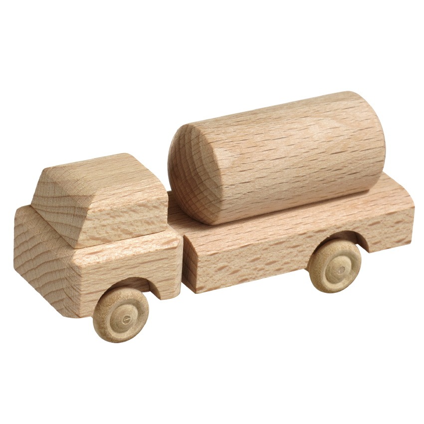 [RW 016_018N_1] Miniatur LKW, Naturholz, Gefahrenguttransport