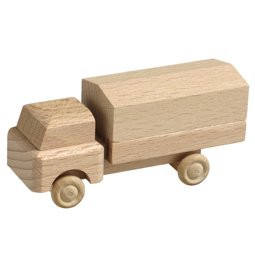 [RW 016_018N_3] Miniatur LKW, Naturholz, mit Plane