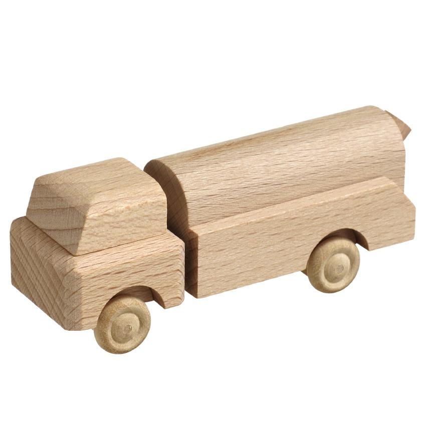 [RW 016_018N_4] Miniatur LKW, Naturholz, Müllabfuhr