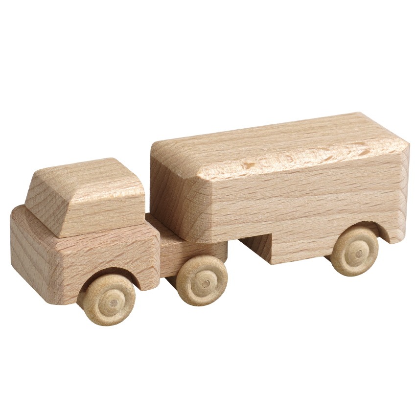 [RW 016_018N_5] Miniatur LKW, Naturholz, Auflieger