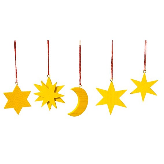 Baumbehang Mond und Sterne, gelb