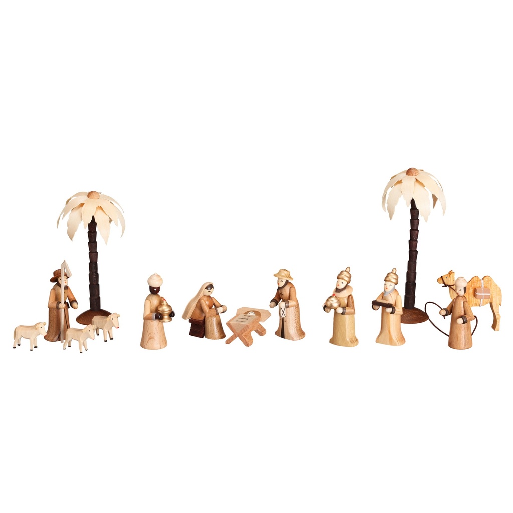 Figurensatz Krippenfiguren, Figuren 6 cm, natur
