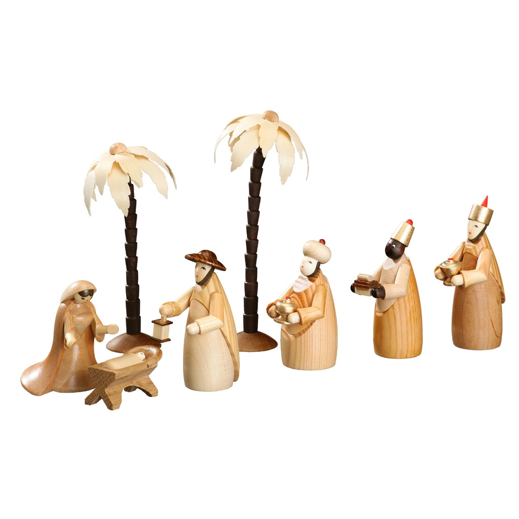 Bestückung Krippenfiguren 9 cm, natur, für Pyramide mit 3 Stockwerken