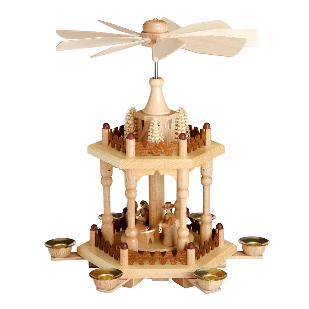 Pyramide, 2 Stockwerke, einfache Ausführung, Krippenfiguren