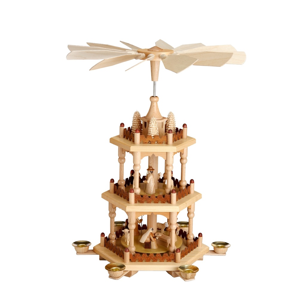 Pyramide, 3 Stockwerke, einfache Ausführung, Krippenfiguren