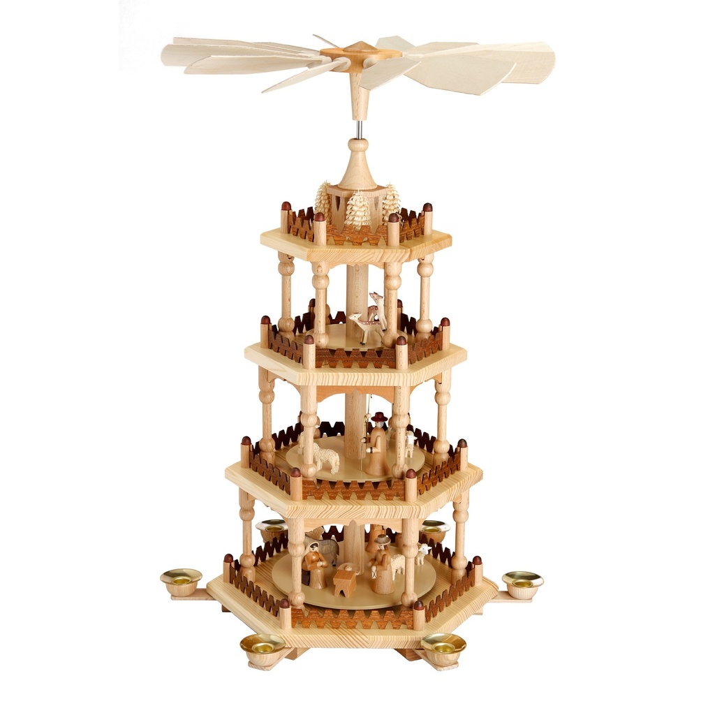 Pyramide, 4 Stockwerke, einfache Ausführung, Krippenfiguren