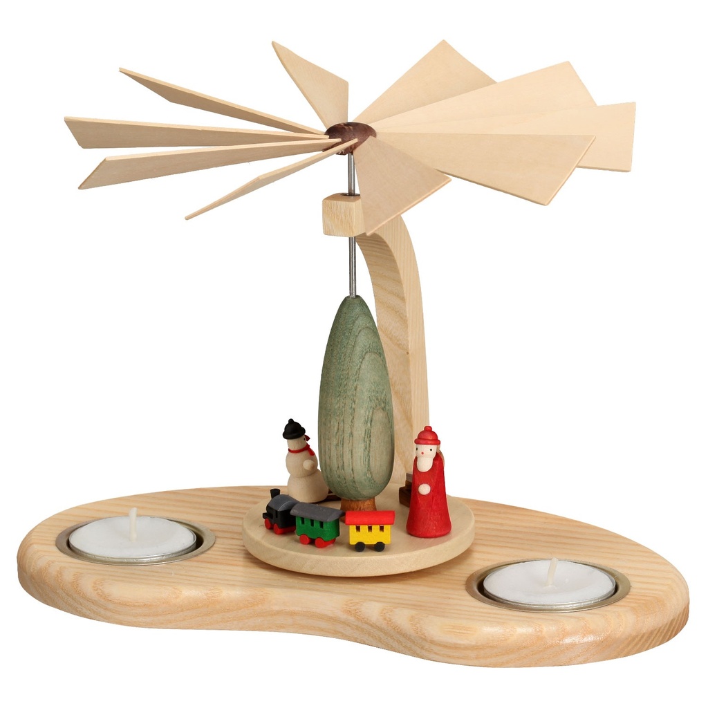 Bogenpyramide mit Teelicht, Kinderpyramide Weihnachtsabend