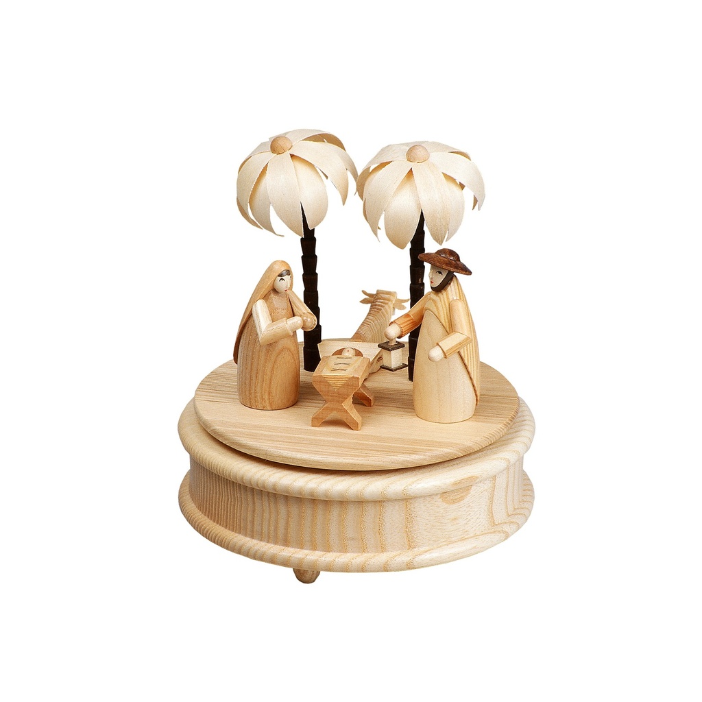 Spieldose, mittelgroß, natur, Krippenfiguren 9 cm