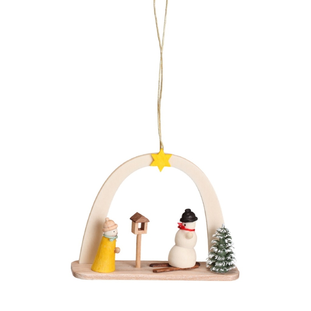 Baumbehang Schneemann mit Vogelhaus