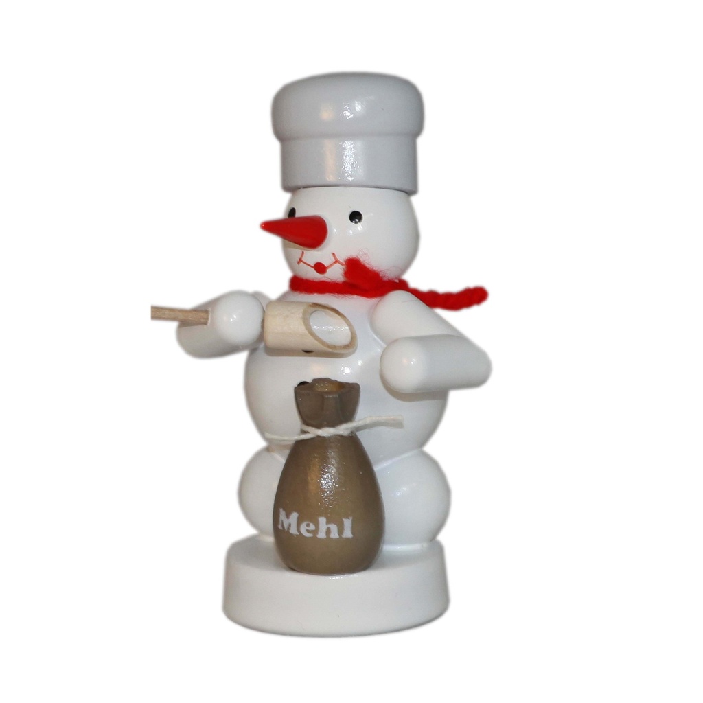 [RZ 001-200-01-4] Bäcker Schneemann mit Mehlsack und Schaufel