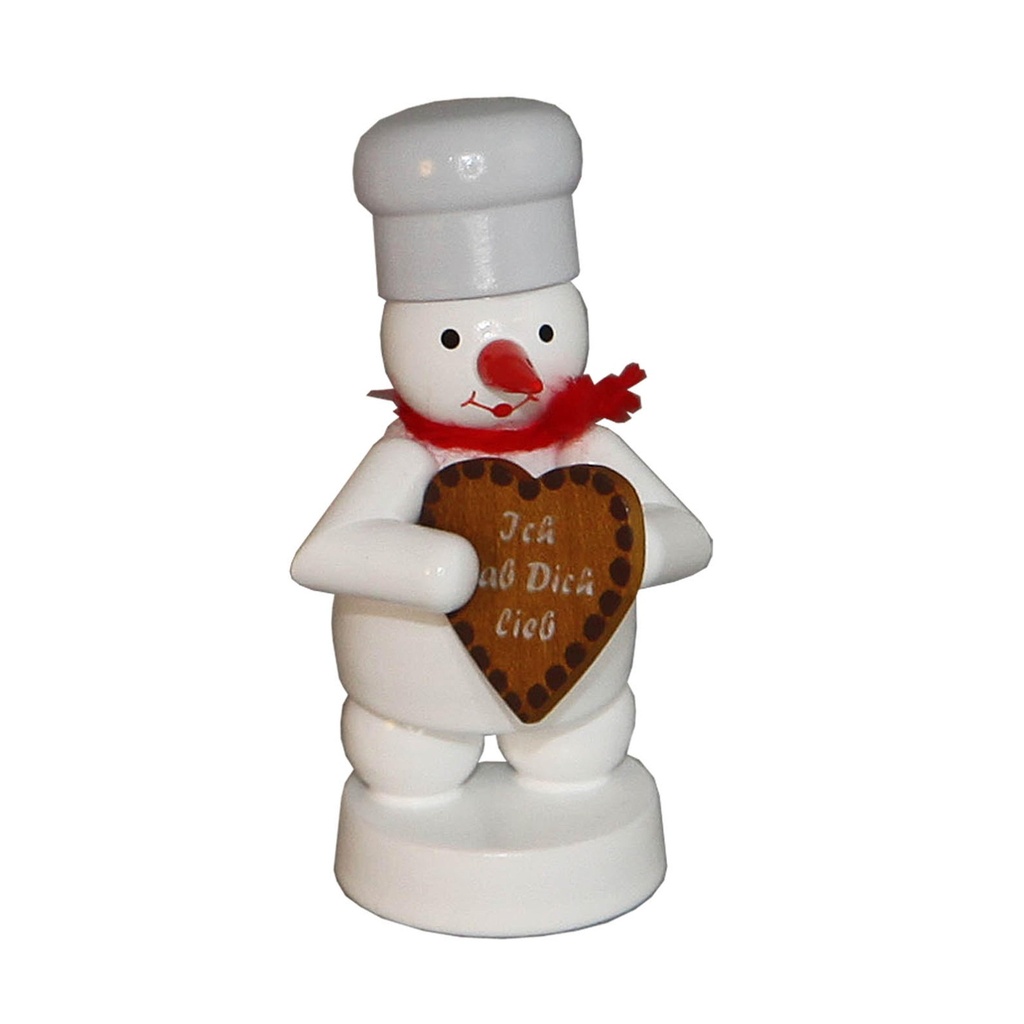 Bäcker Schneemann mit Lebkuchen-Herz