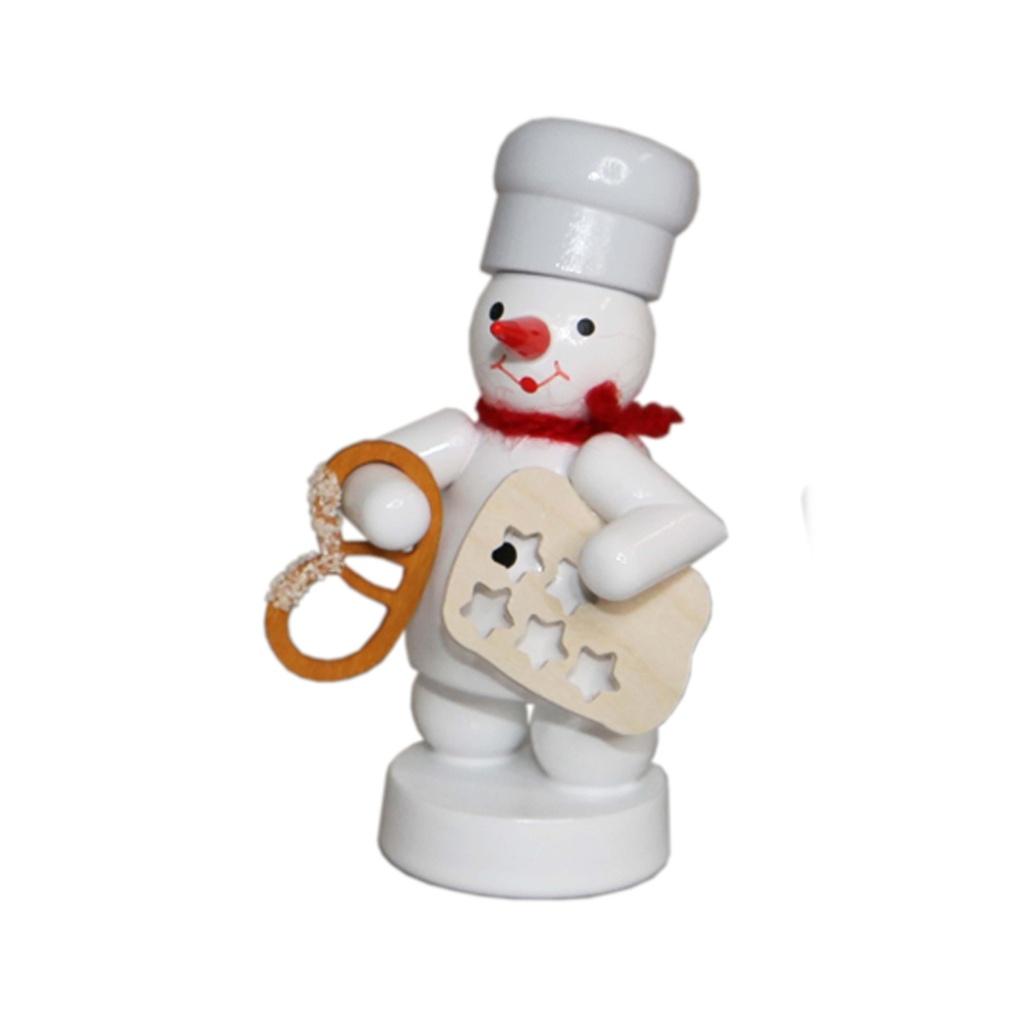 Bäcker Schneemann mit Brezel und Sternenform