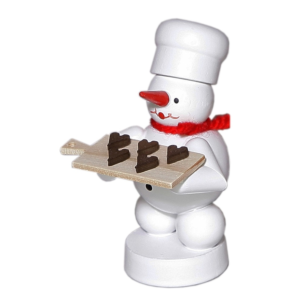 Bäcker Schneemann mit Pfefferkuchenherzen
