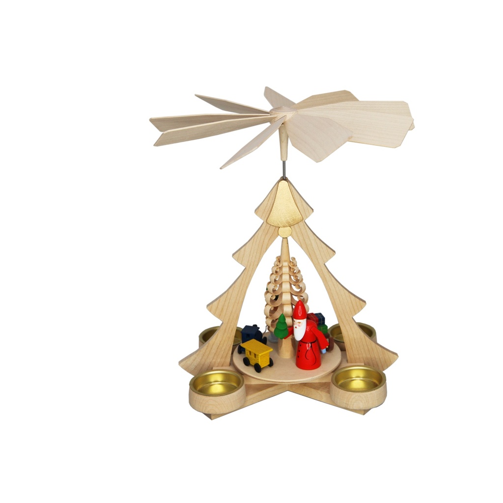 Weihnachtspyramide Bescherung für Teelichter