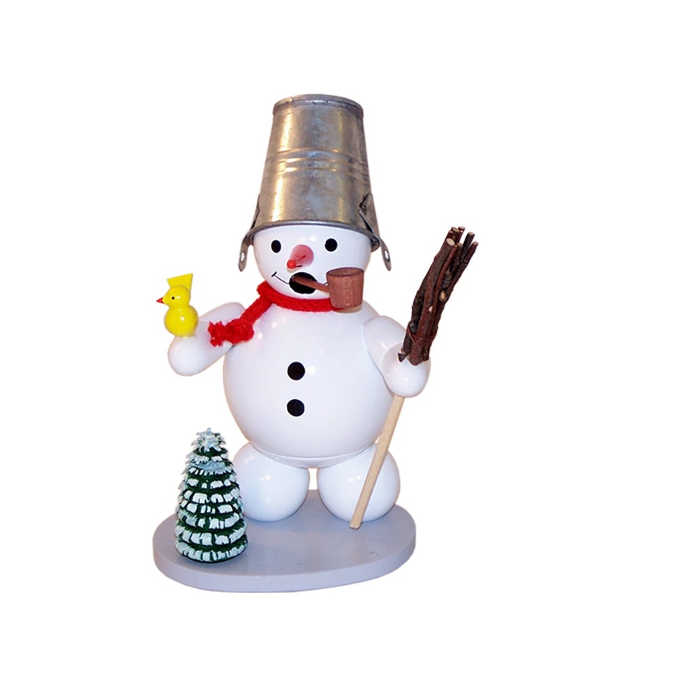 Räuchermann Schneemann mit Eimer