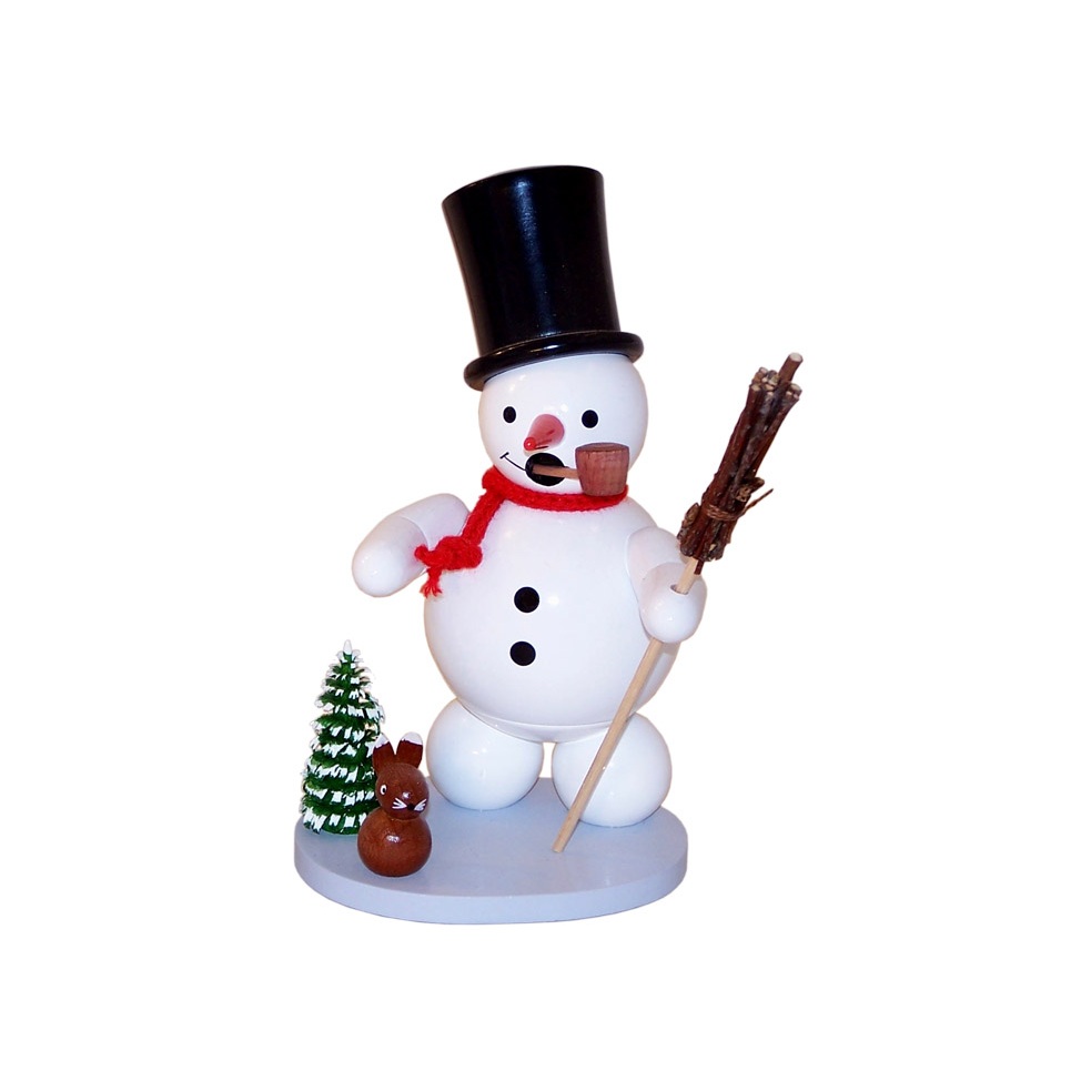 Räuchermann Schneemann mit Zylinder