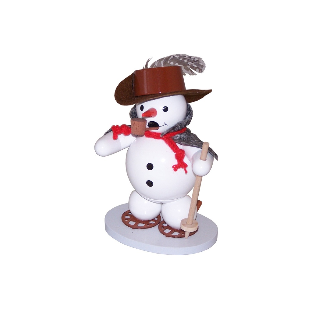 Räuchermann Schneemann mit Schneeschuhen