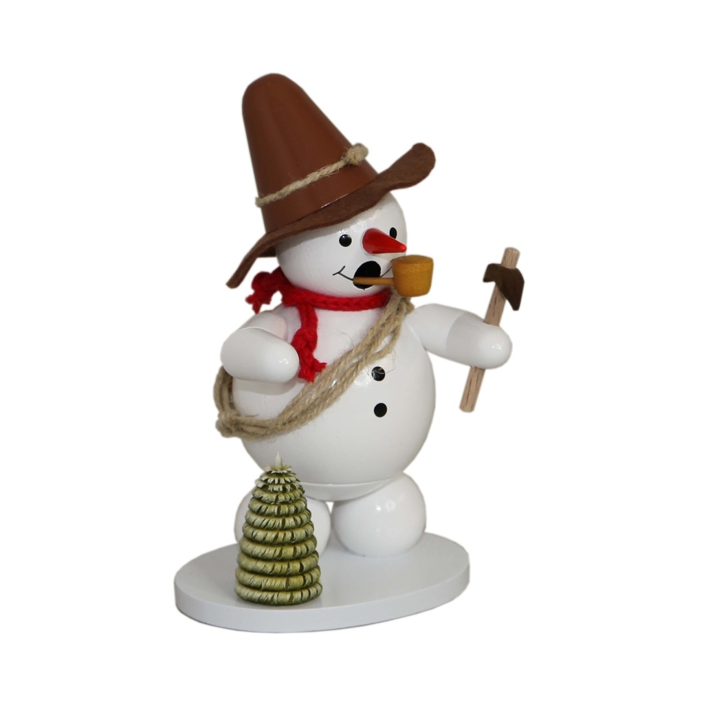 Räuchermann Schneemann mit Eispickel