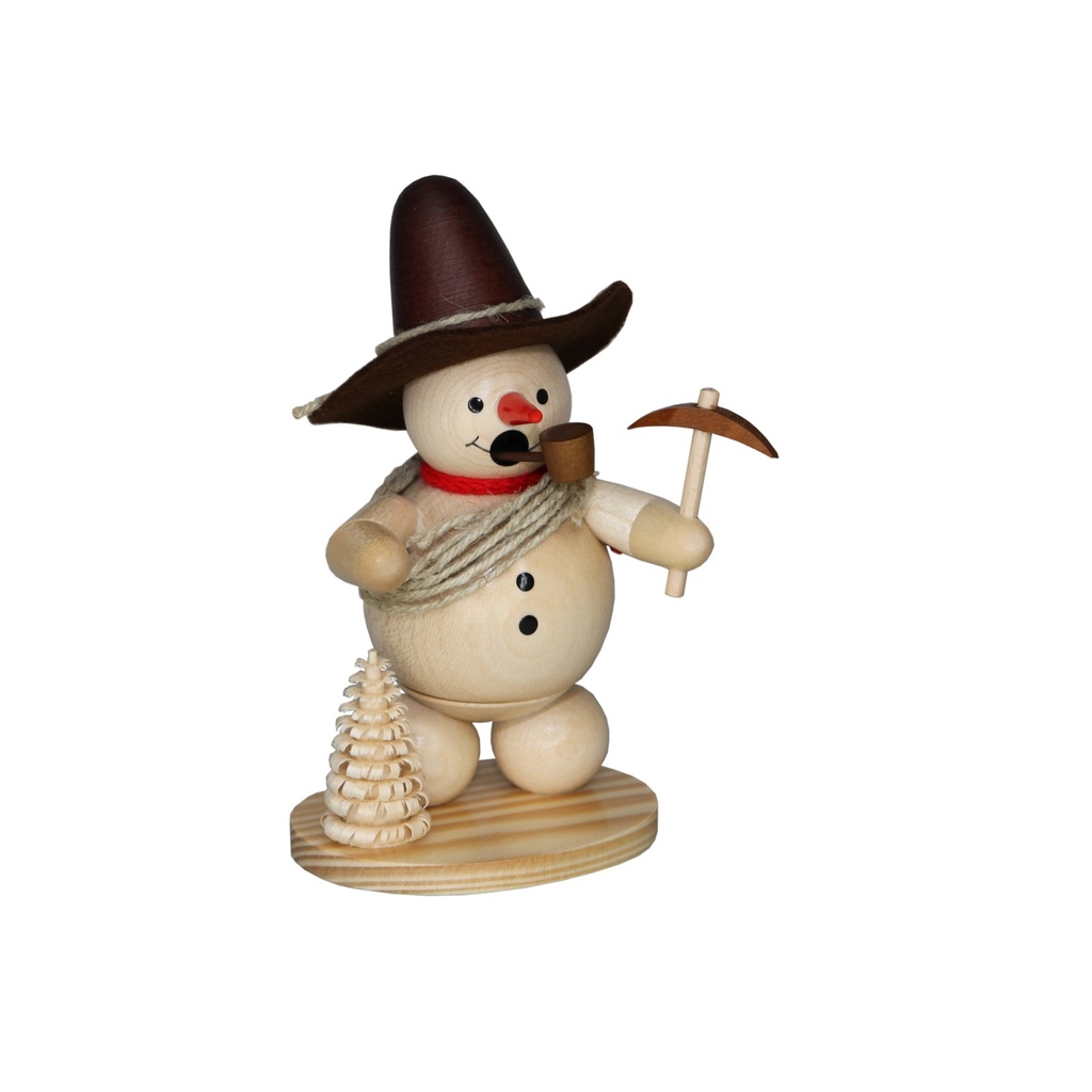 Räuchermann Schneemann mit Eispickel