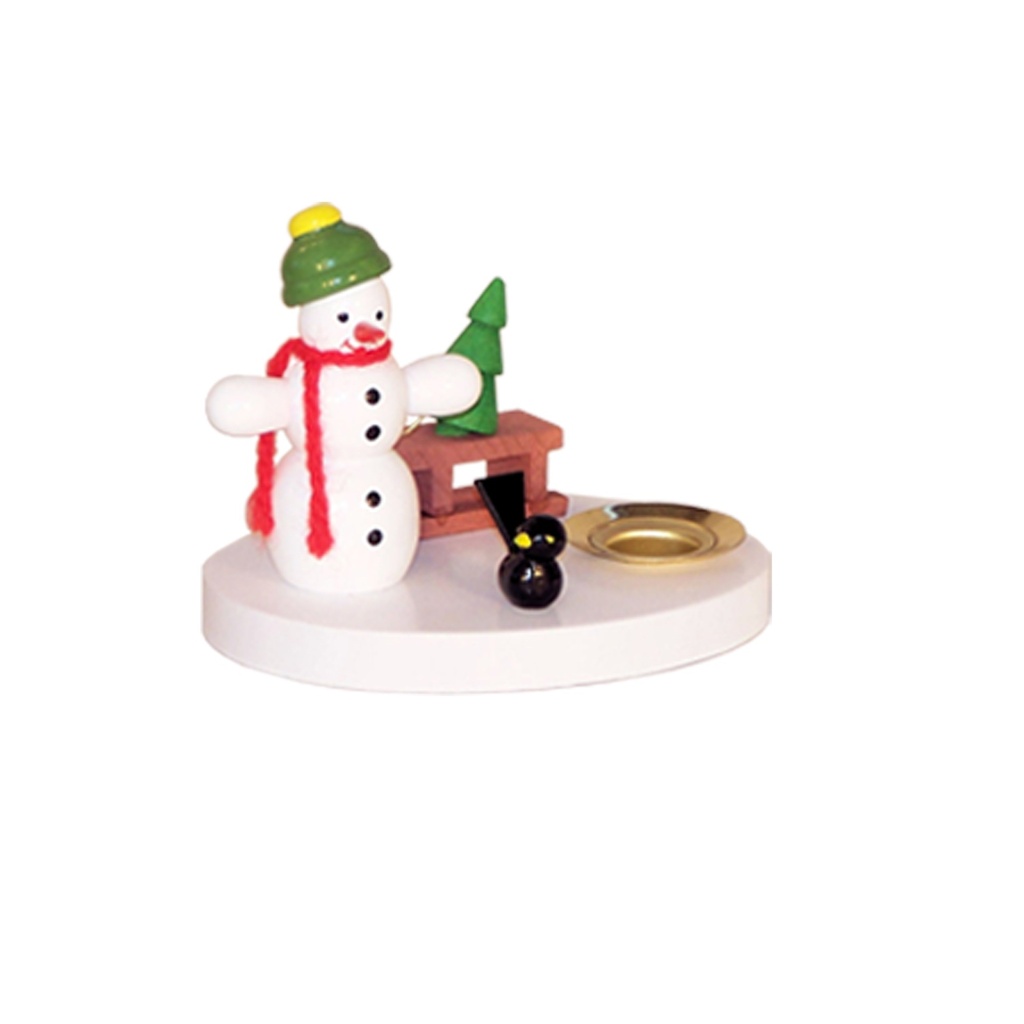 Kerzenhalter Schneemann mit Schlitten