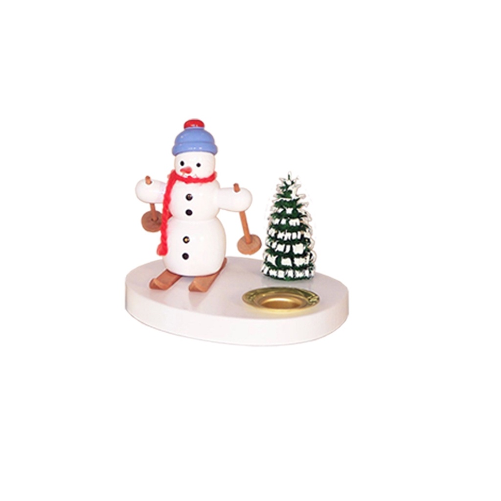 Kerzenhalter Schneemann mit Schneeschuhen