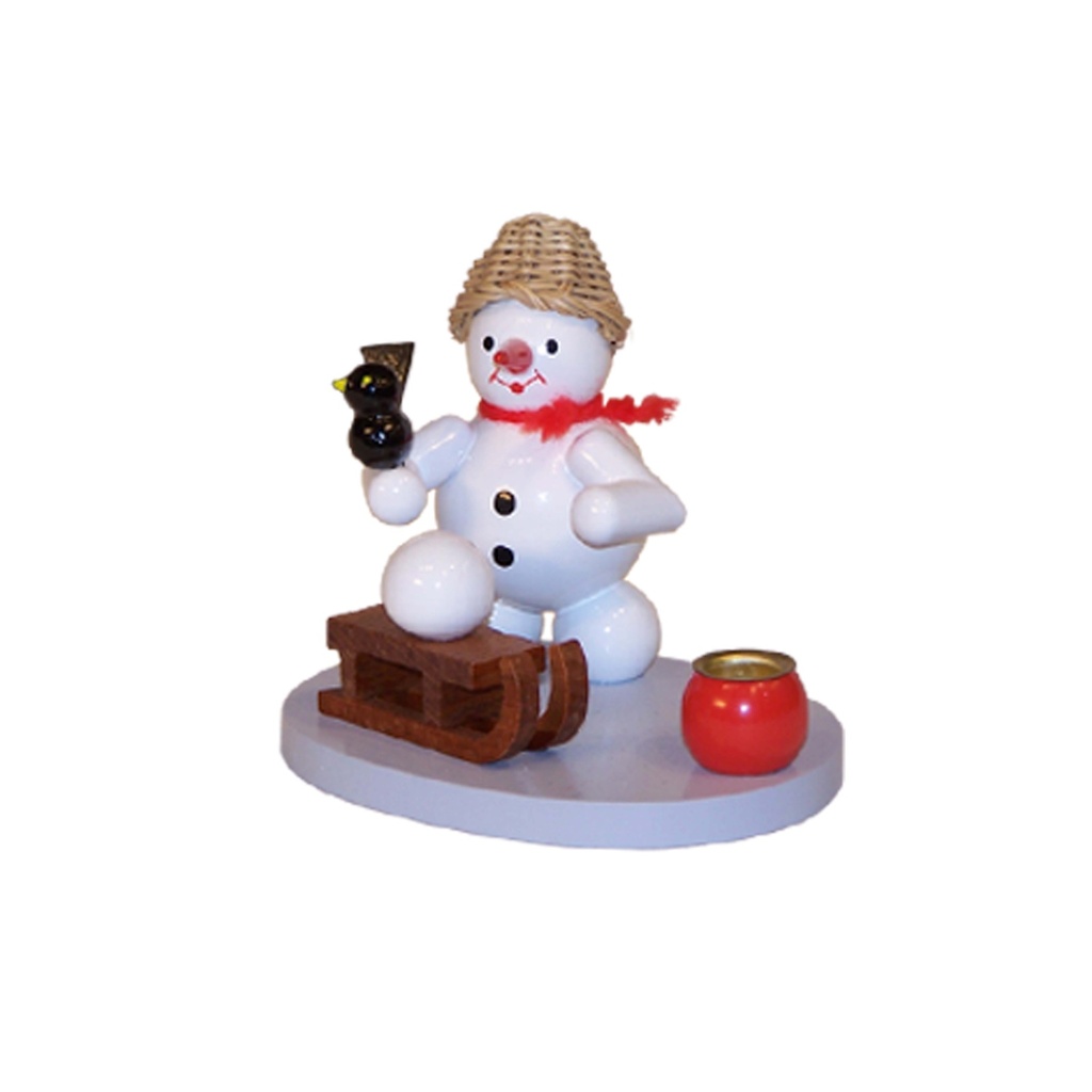 Kerzenhalter Schneemann mit Schlitten