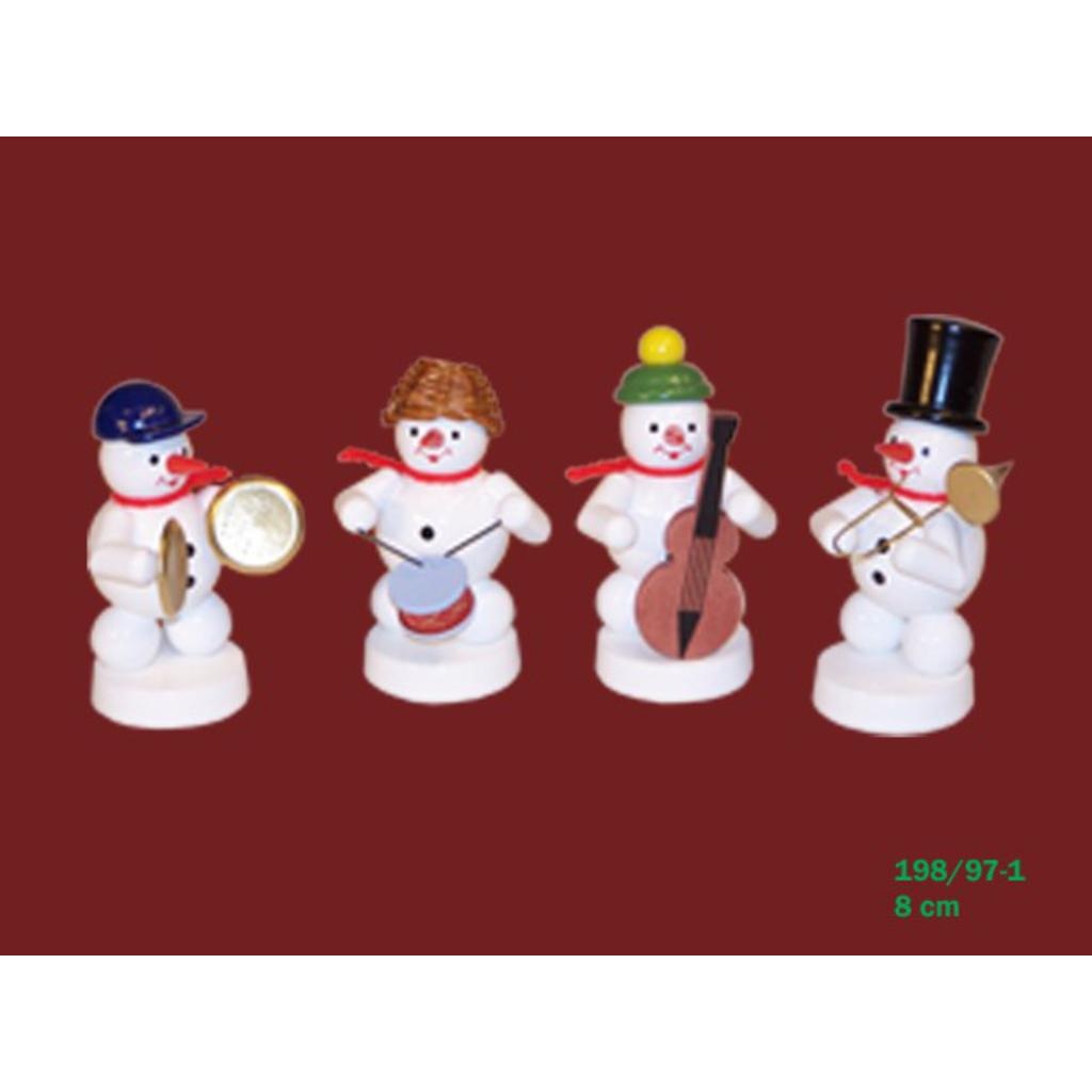 Schneemannkapelle, 4 Figuren Baßgeige,Becken, Trommel, Posaune