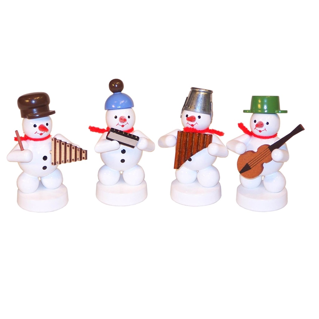 Schneemannkapelle, 4 Figuren Panflöte, Mundharmonika, Xylophon, Gitarre