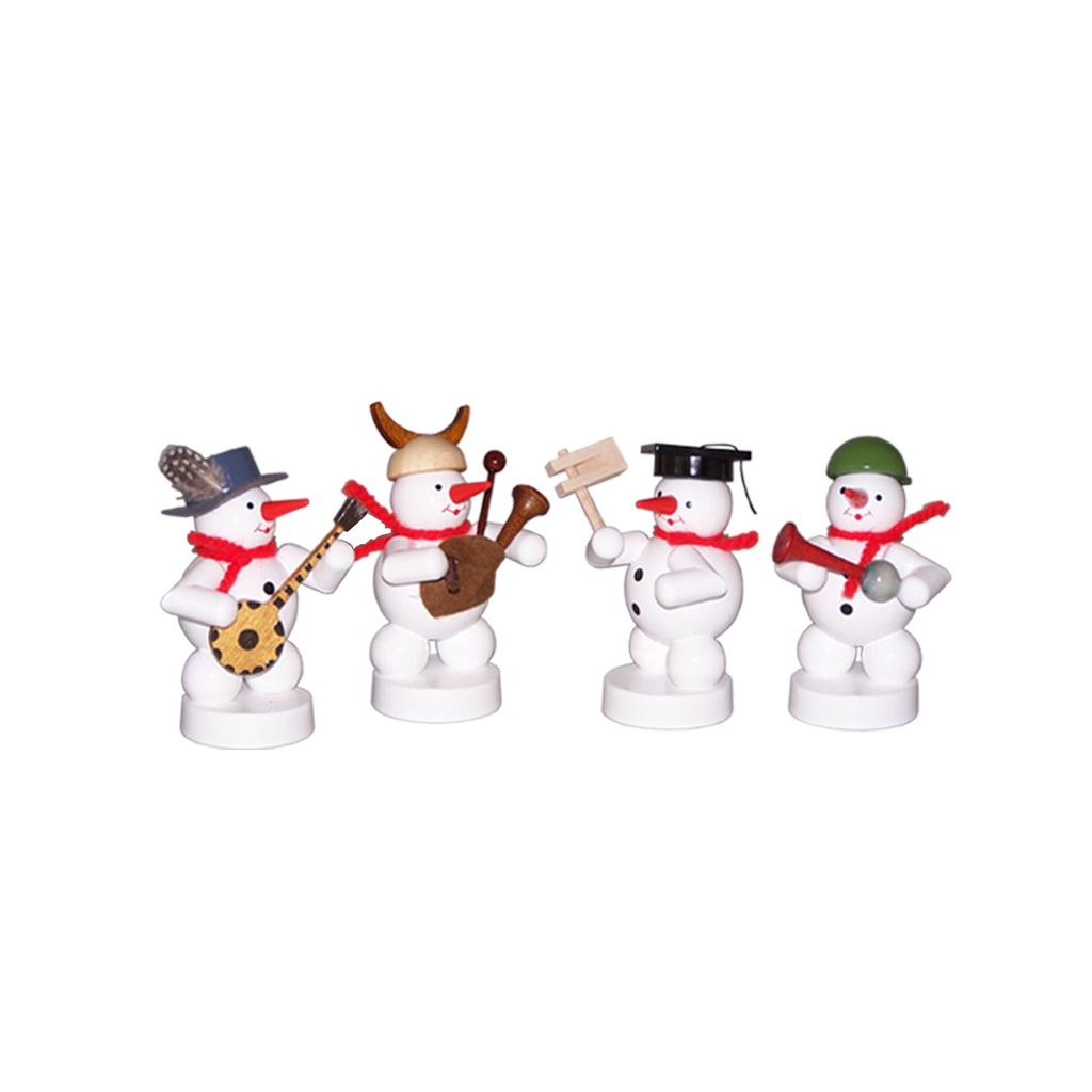 Schneemannkapelle, 4 Figuren Banjo, Dudelsack, Rassel, Hupe