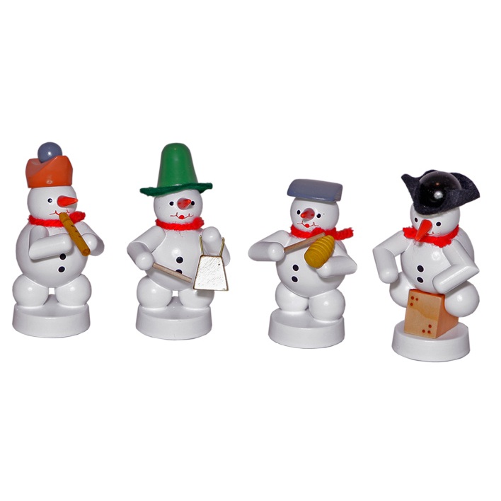 Schneemannkapelle, 4 Figuren Flöte, Glocke, Guiro, Cajon