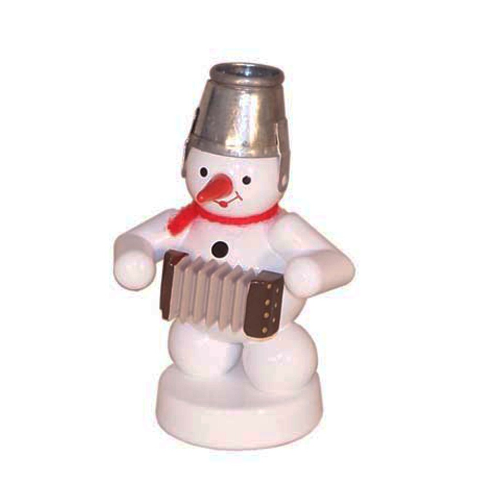 Schneemann Musikant mit Akkordeon