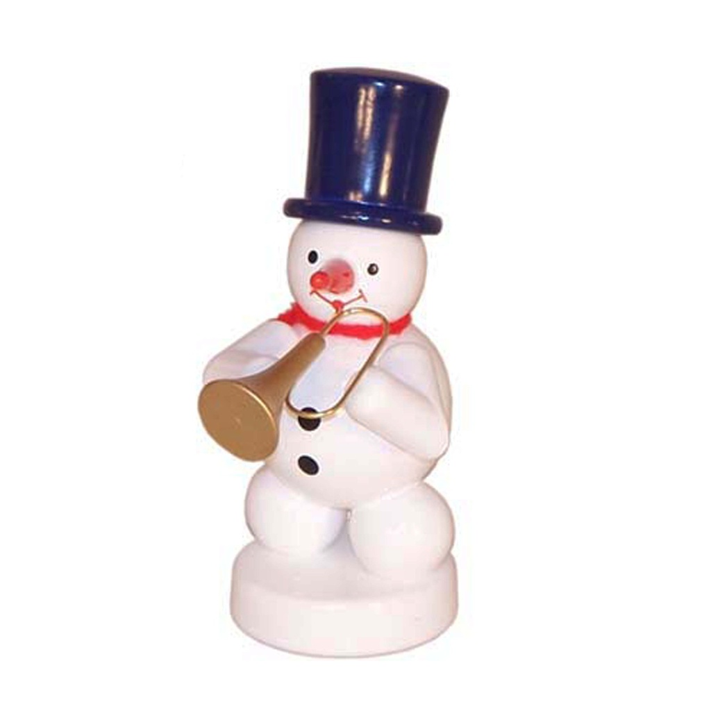 Schneemann Musikant mit Trompete