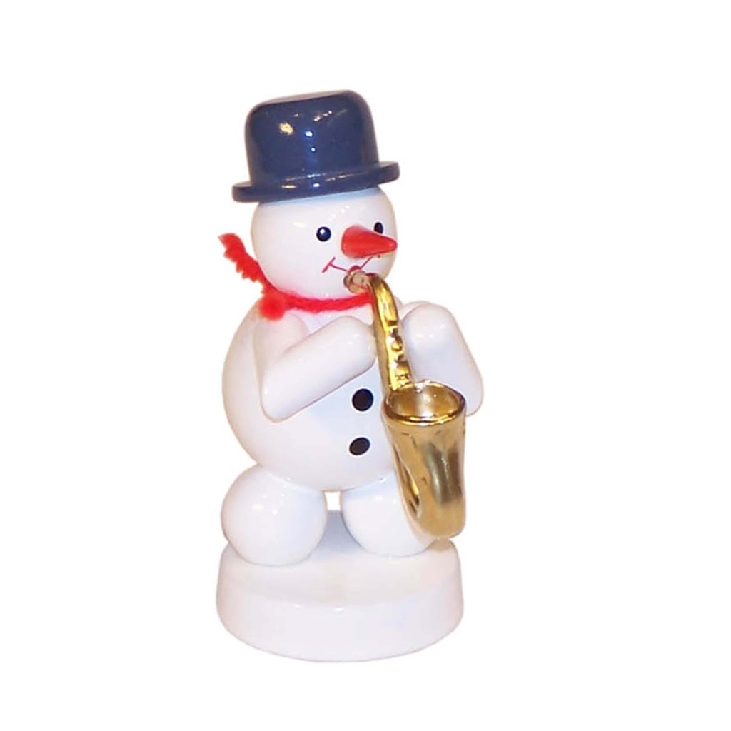 Schneemann Musikant mit Saxophon