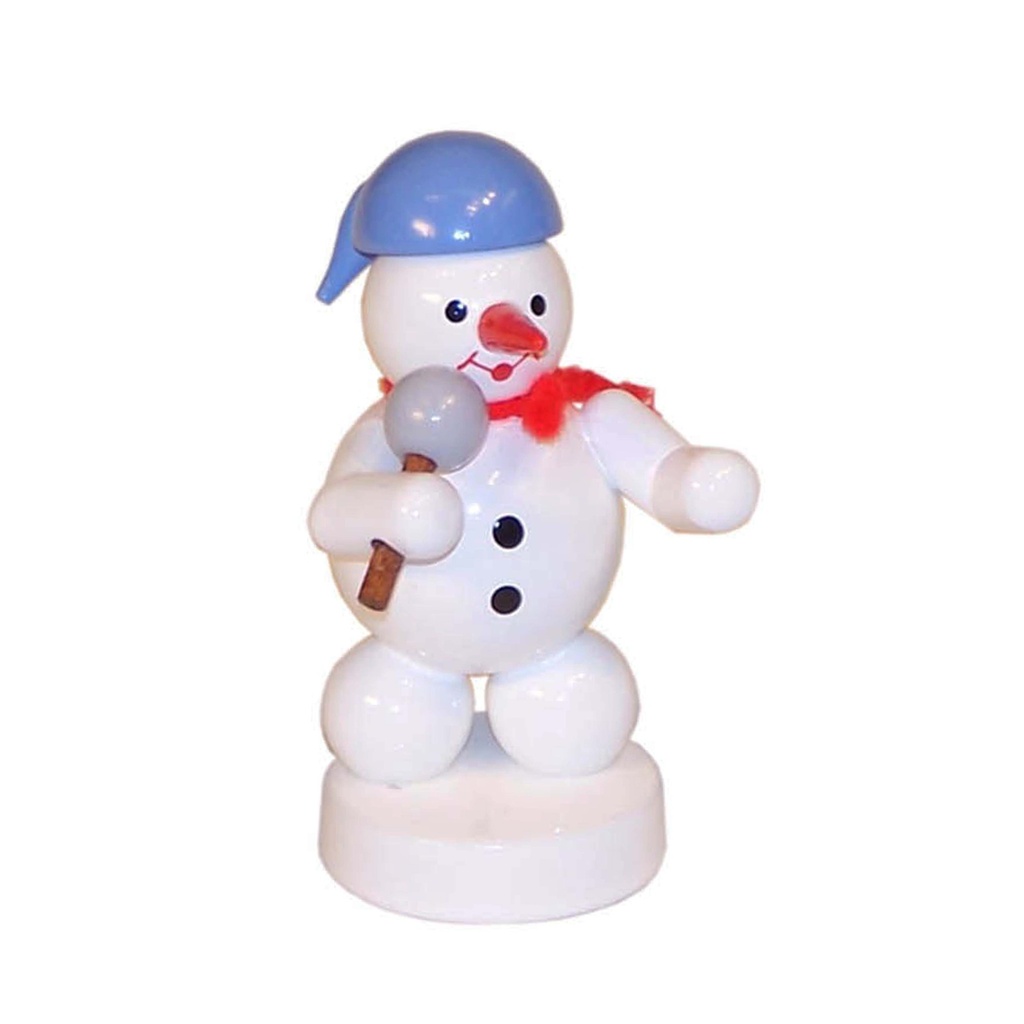 Schneemann Sänger mit Mikrophon