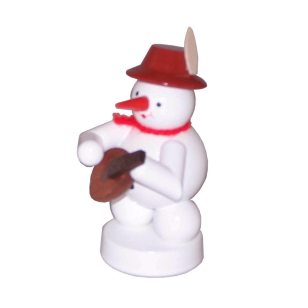 Schneemann Musikant mit Mandoline