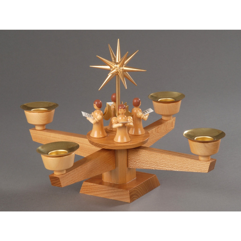 Adventsleuchter, natur - 4 stehende Engel