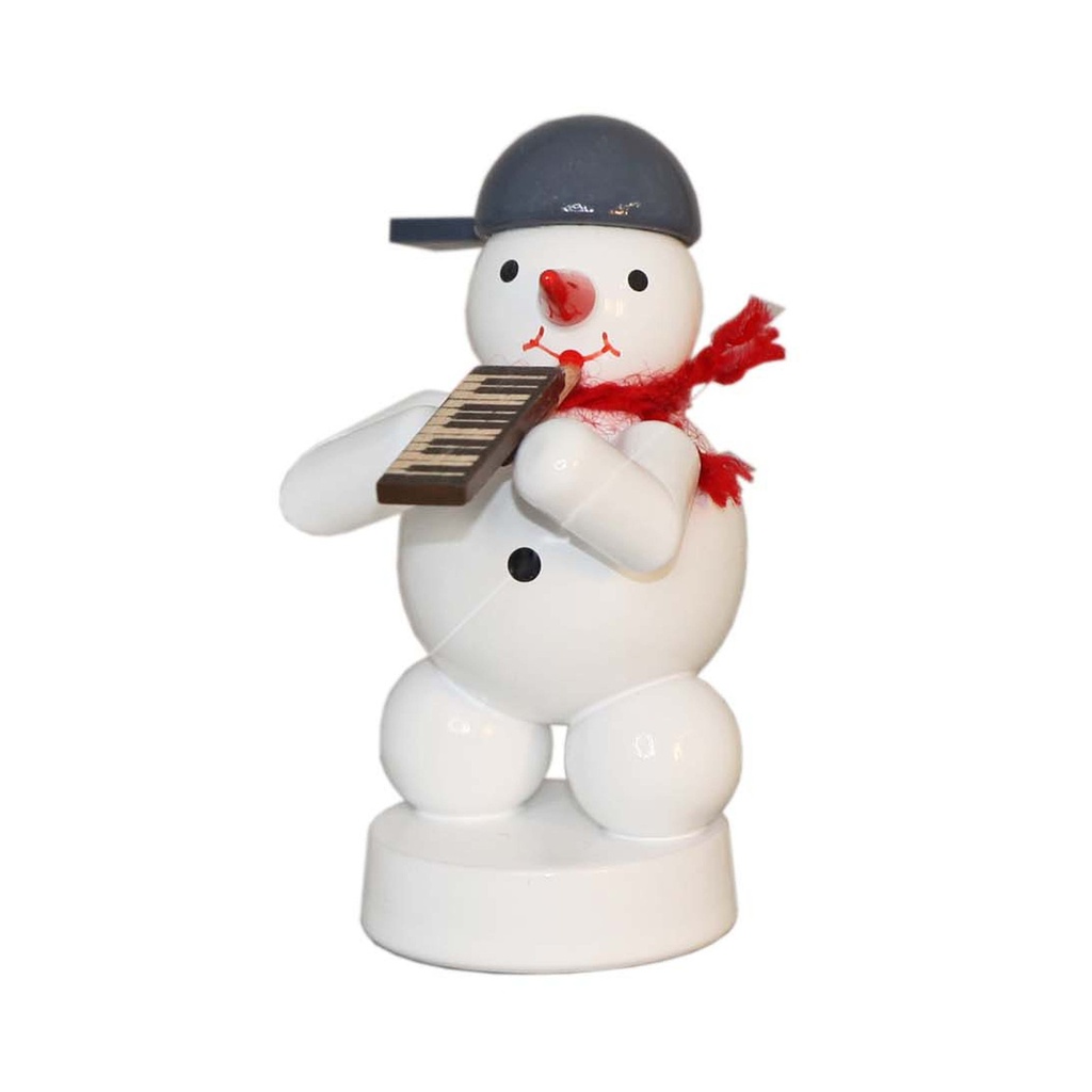 Schneemann Musikant mit Melodica