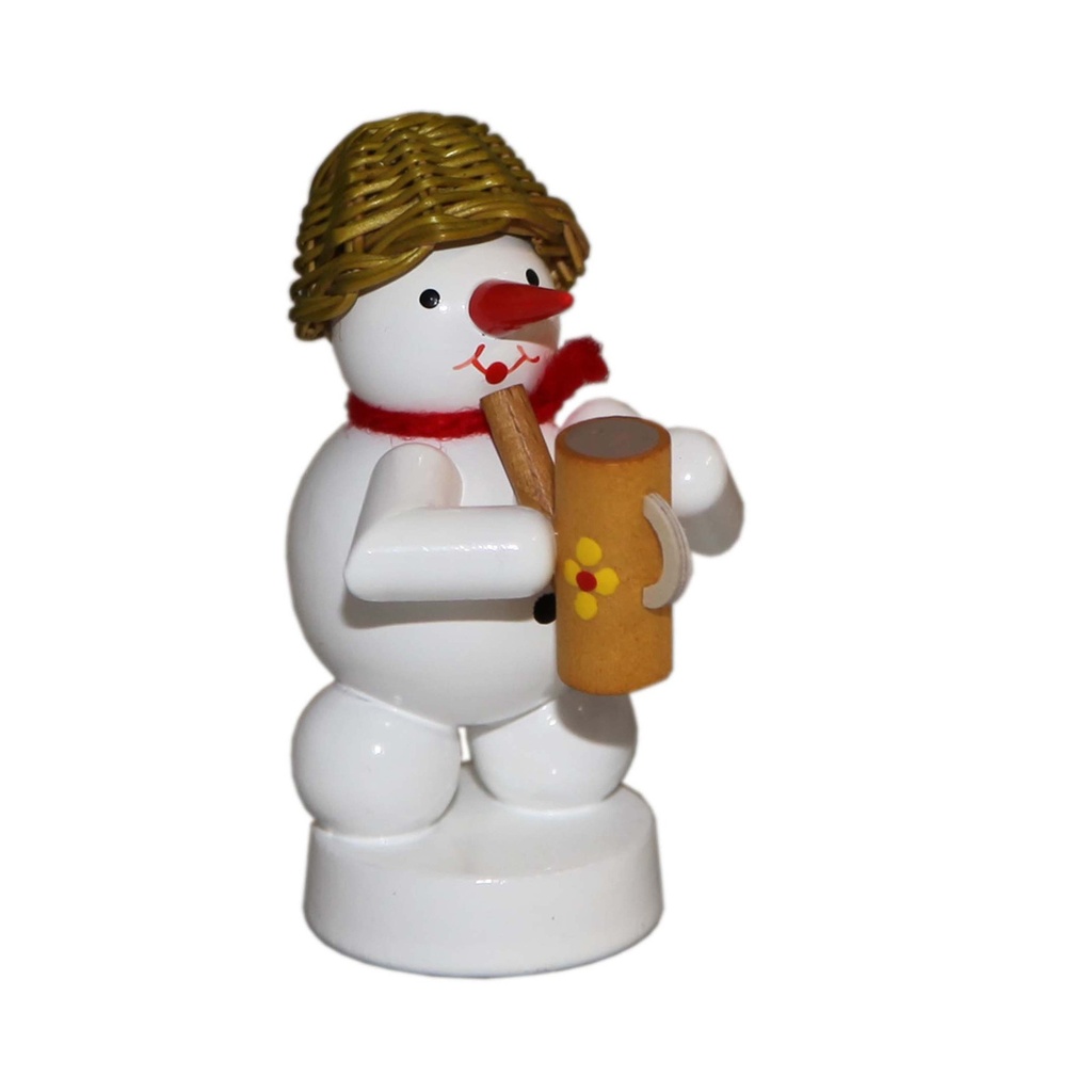 Schneemann Musikant mit Gießkanne