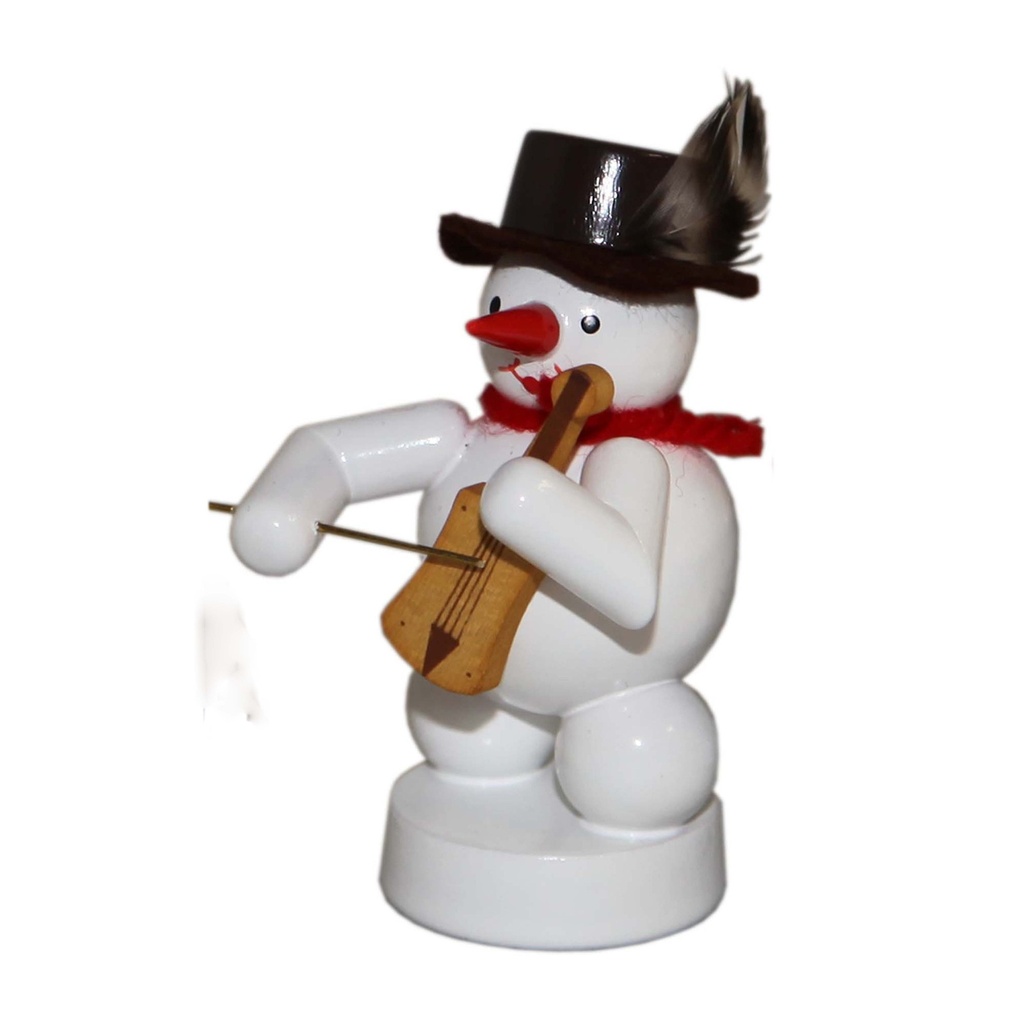 Schneemann Musikant mit Fiedel