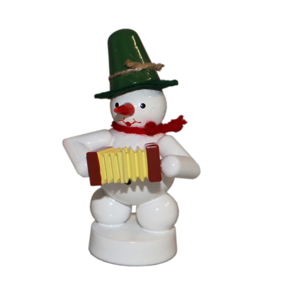 Schneemann Musikant mit Concertina
