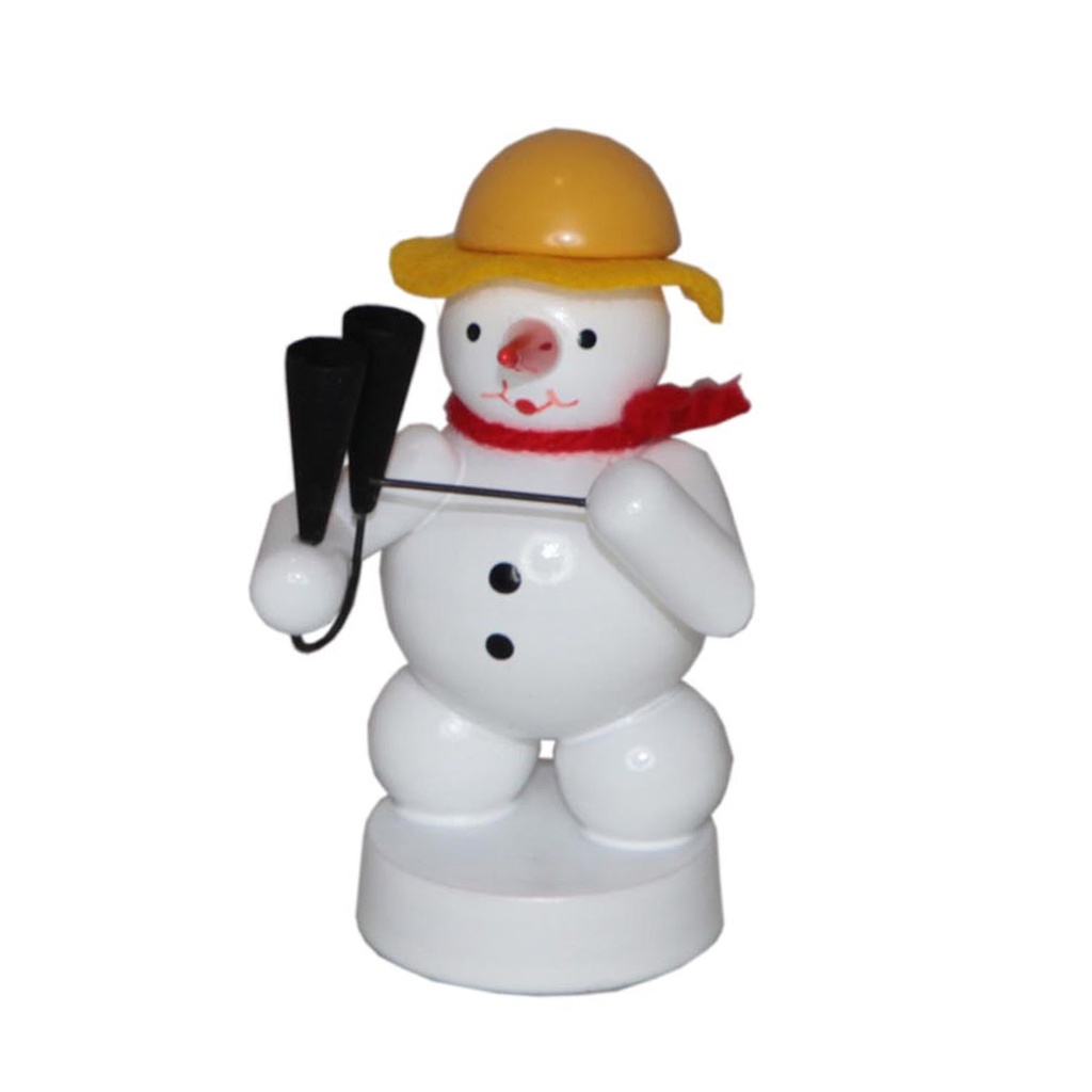 Schneemann Musikant mit Agogo