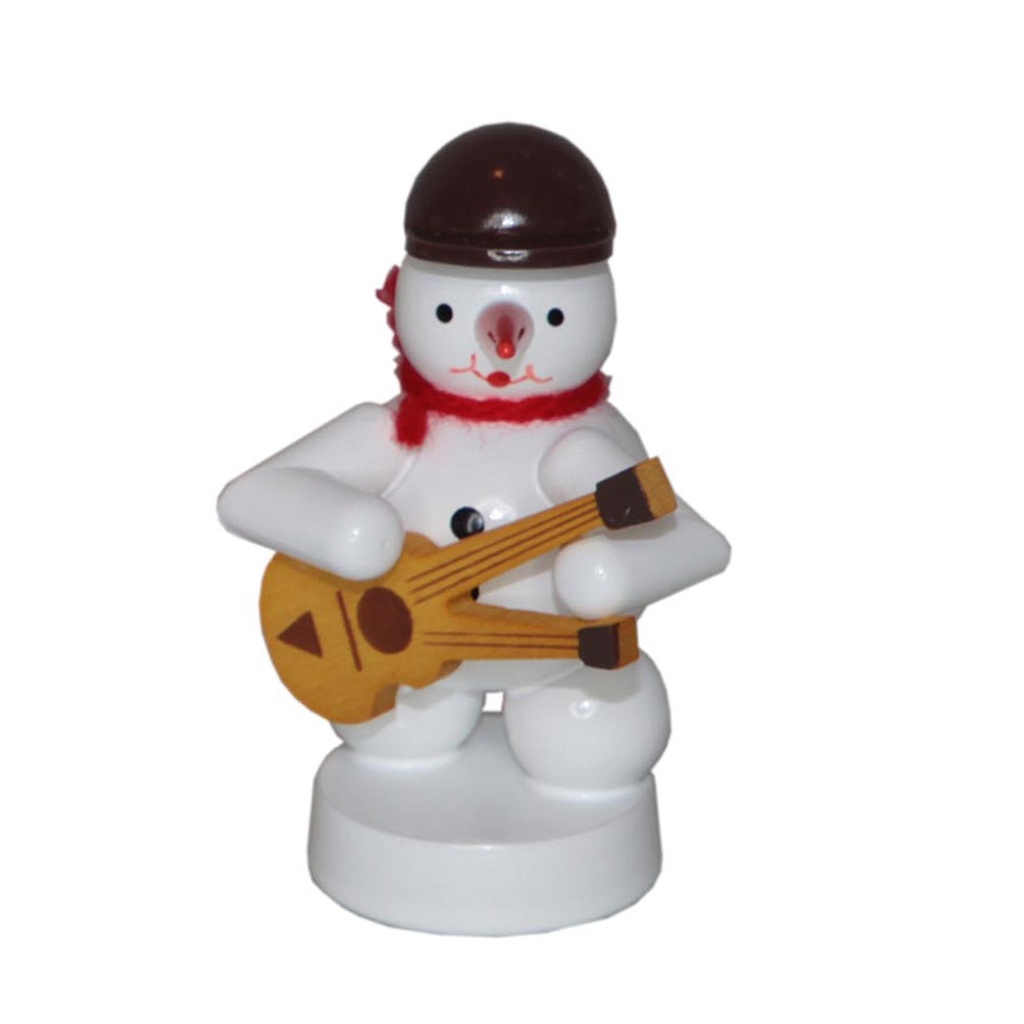 Schneemann Musikant mit Doppelhalsgitrarre