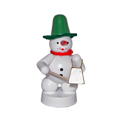 Schneemannmusikant mit Kuhglocke
