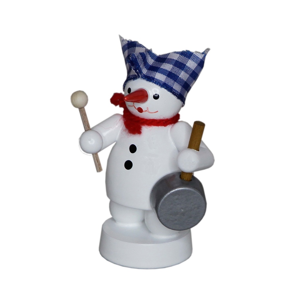 Schneemannmusikant mit Bratpfanne